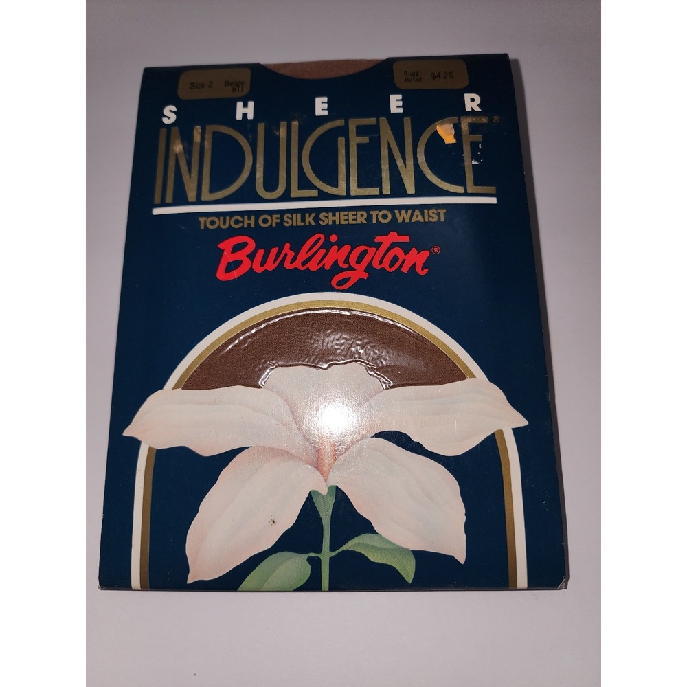 NOS Sheer Indulgence Burlington Touch of Silk Pantyhose Beige